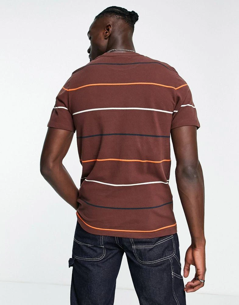 Fila Fila striped t-shirt with branding in brown 2