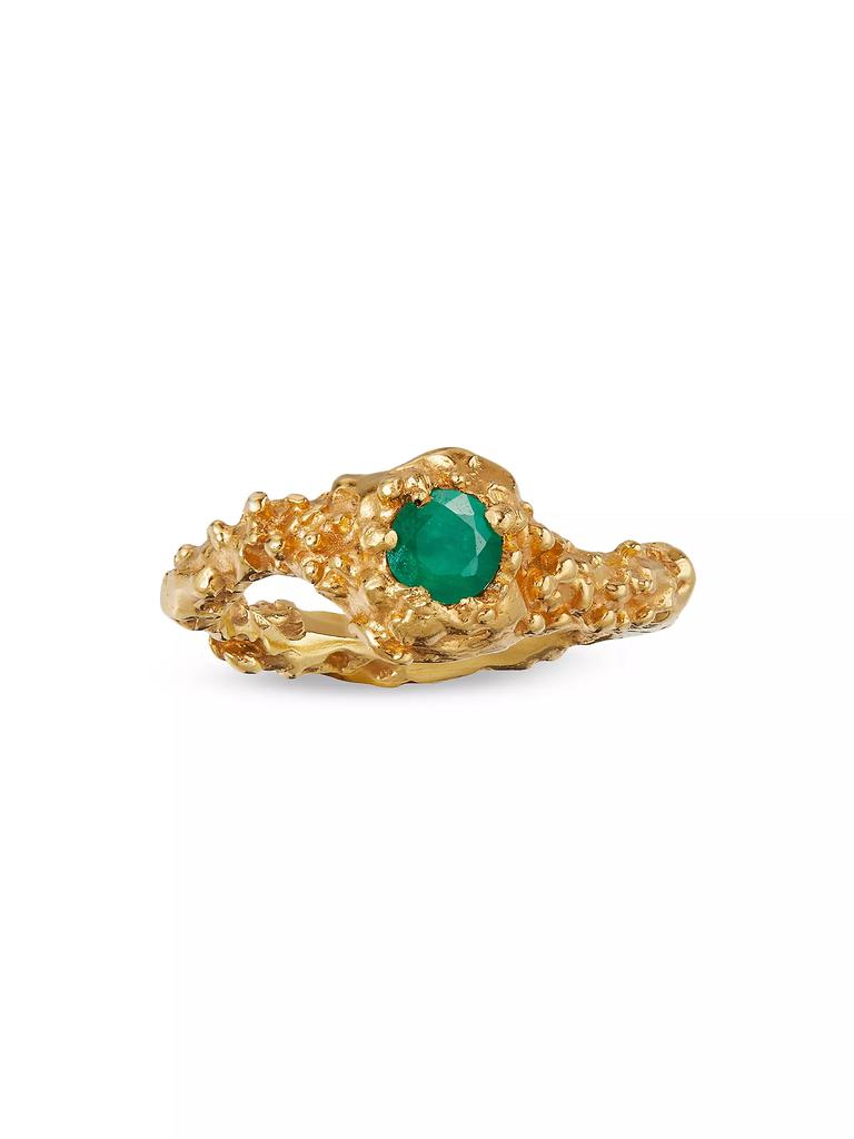 Alighieri 24K-Gold-Plated & Emerald Ring