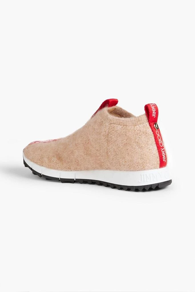 Jimmy Choo Norway brushed stretch-knit slip-on sneakers 3