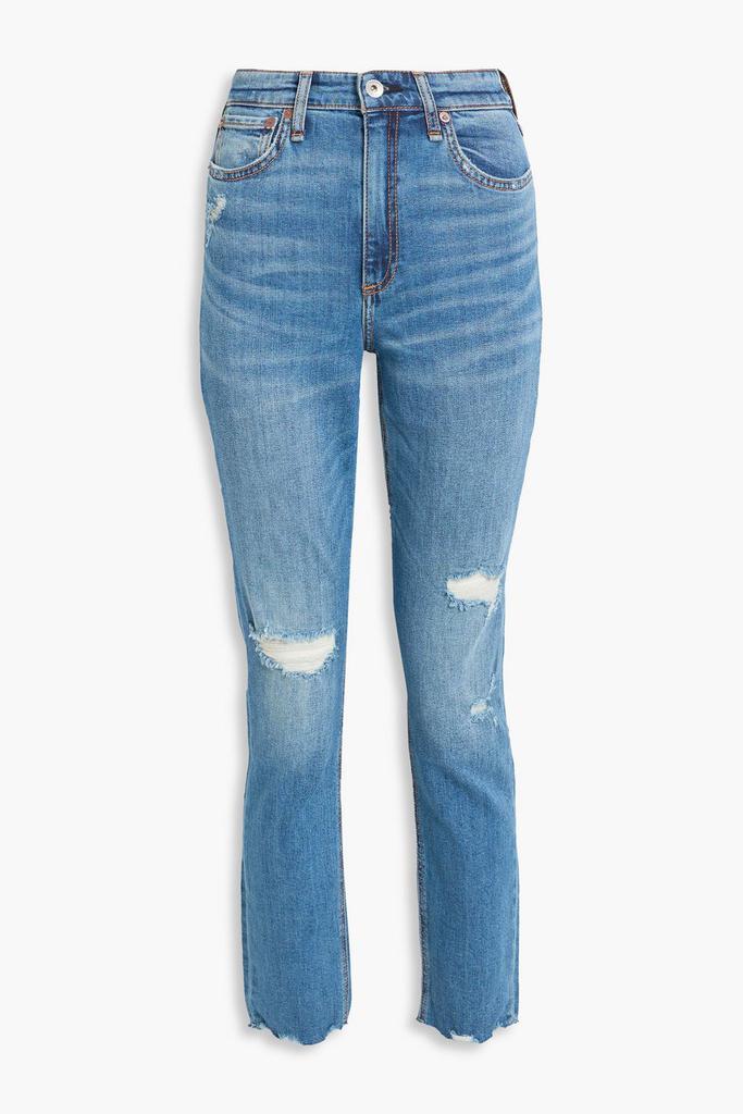 Rag & Bone Nina distressed high-rise slim-leg jeans