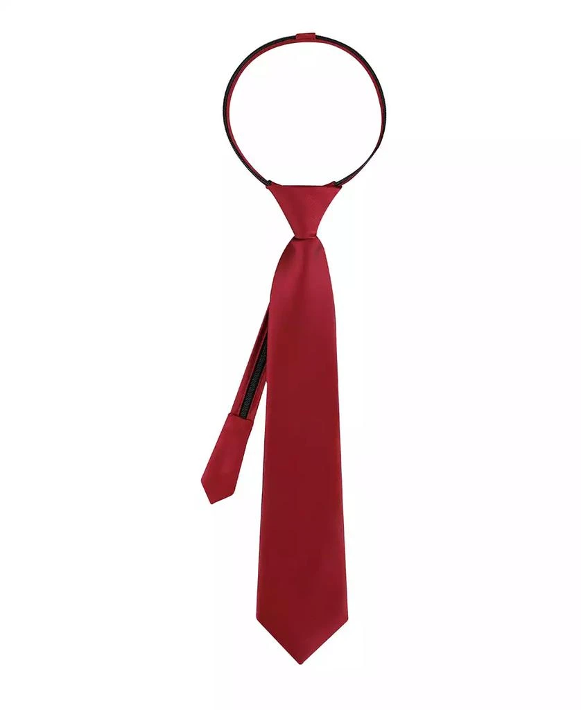 Calvin Klein Boys Broome Satin Solid Pre-Tied Zipper Necktie 1