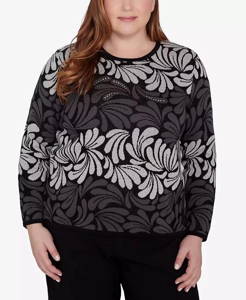Alfred Dunner Plus Size Classic Geometric Ombre Scroll Top 1