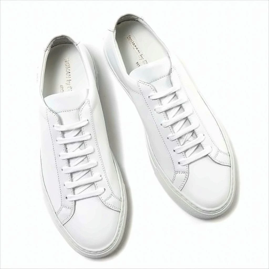 Common Projects White Cowhide Sneakers with Minimalist Design 2