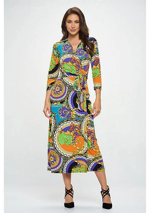 Renee C. C. Jersey Wrap Midi Dress 1