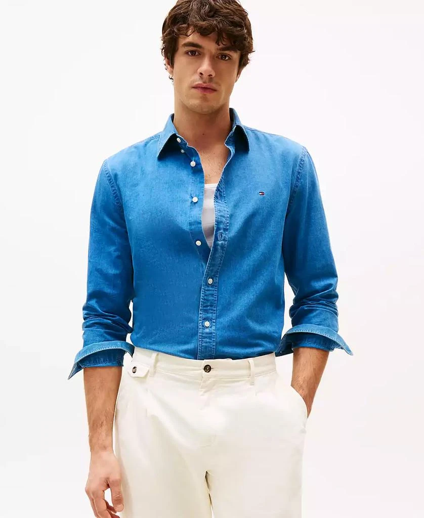 Tommy Hilfiger Men's Regular-Fit Cotton Chambray Shirt