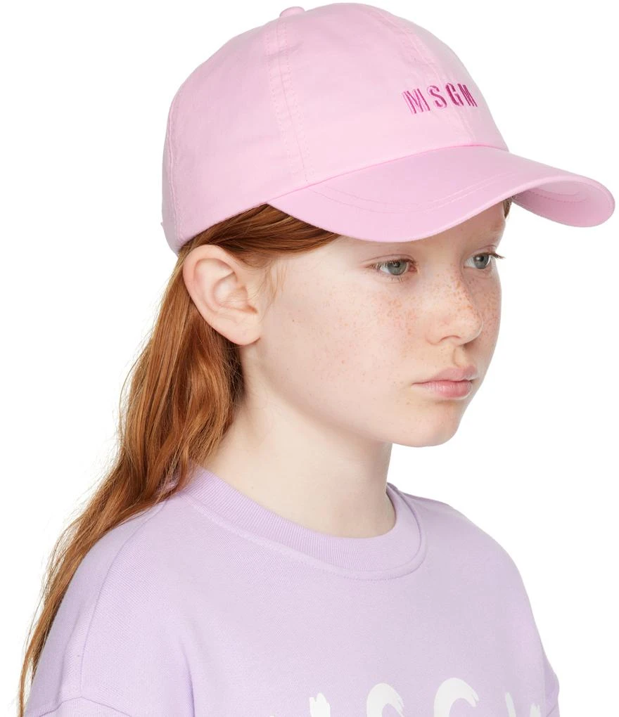 MSGM Kids Pink Embroidered Cap 2