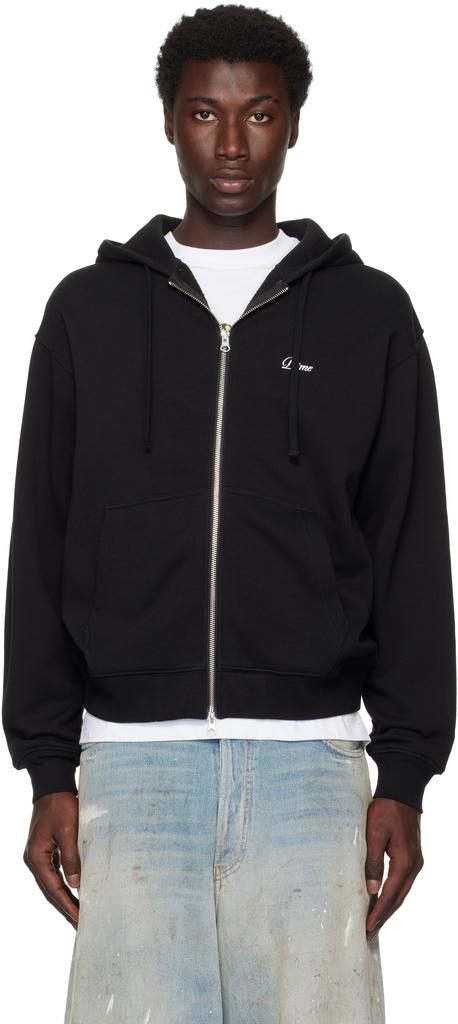 Shop Black Cursive Small Logo Zip Hoodie on Sale at BeyondStyle