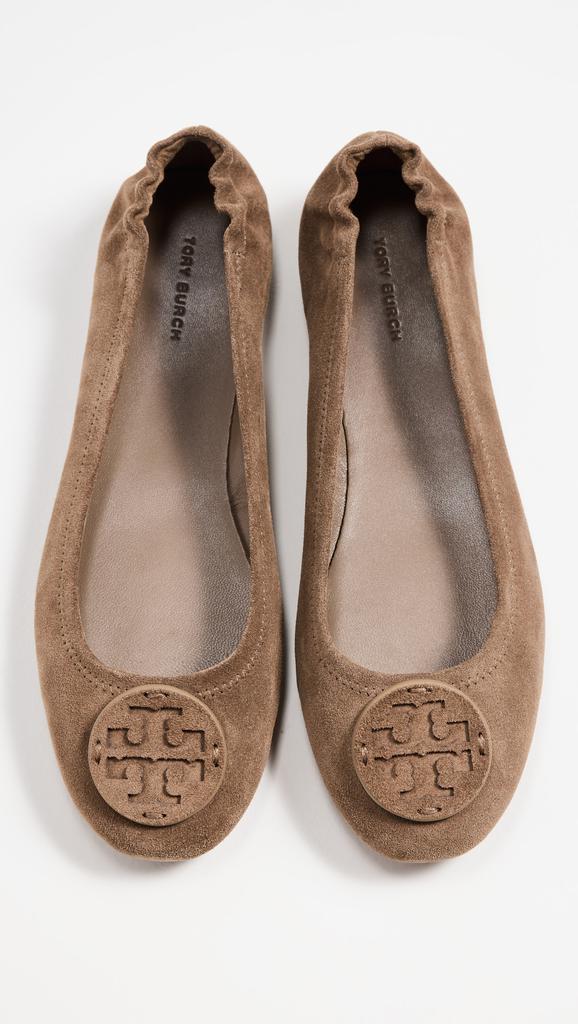 Tory Burch Minnie Travel Ballet with Suede Logo - Shoes
