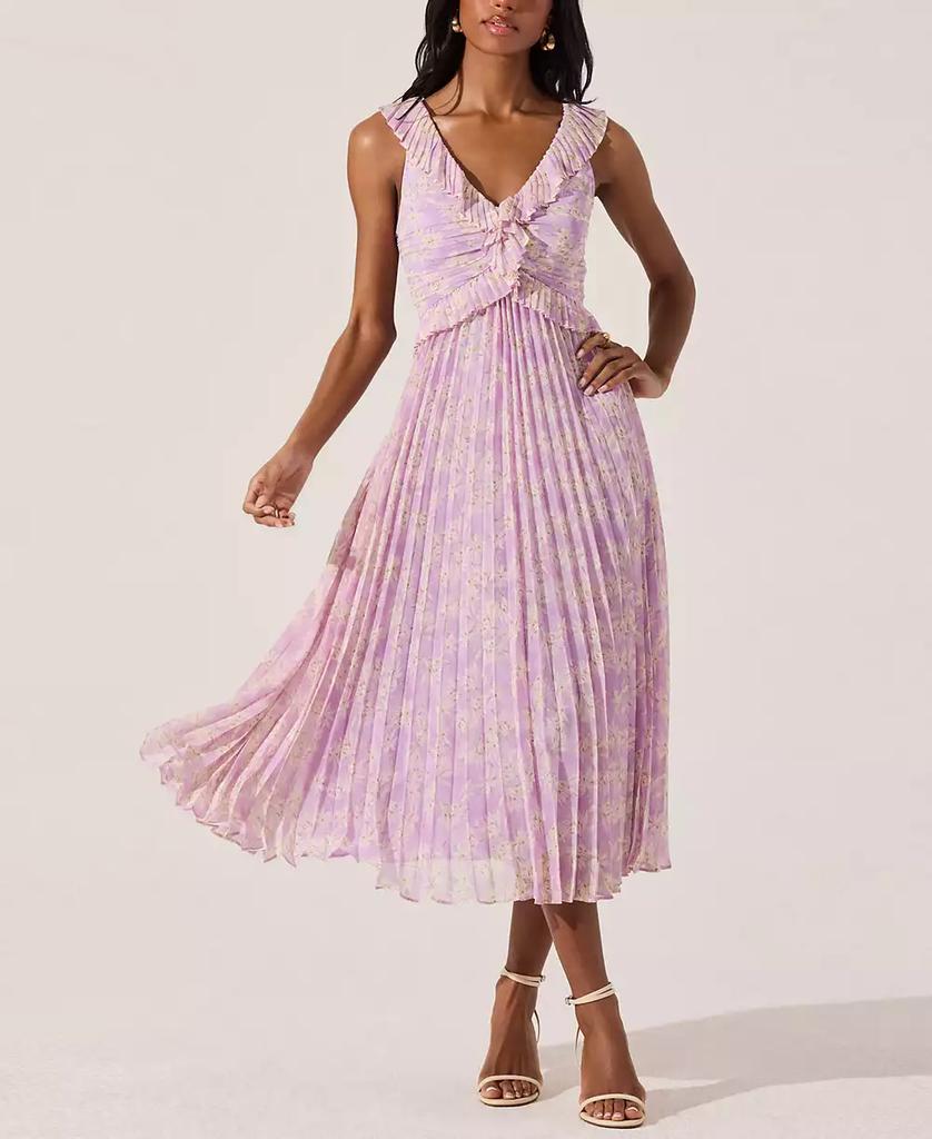 ASTR Women's Pleated Ruffle Dress