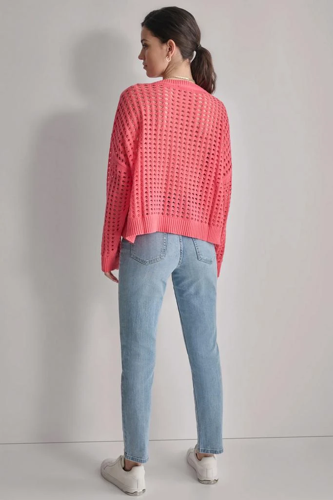 DKNY OPEN STITCH POINTELLE SWEATER 2
