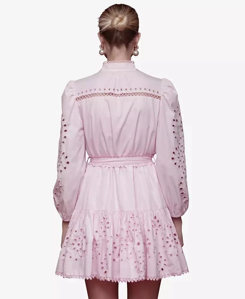 Avec Les Filles Women
s Eyelet Cotton Lined Shirt Dress 4