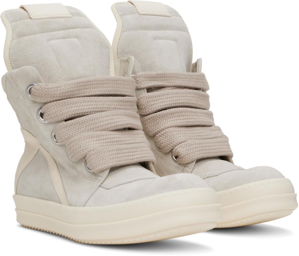 Shop Gray & Off-White Hollywood Jumbolace Geobasket Sneakers on