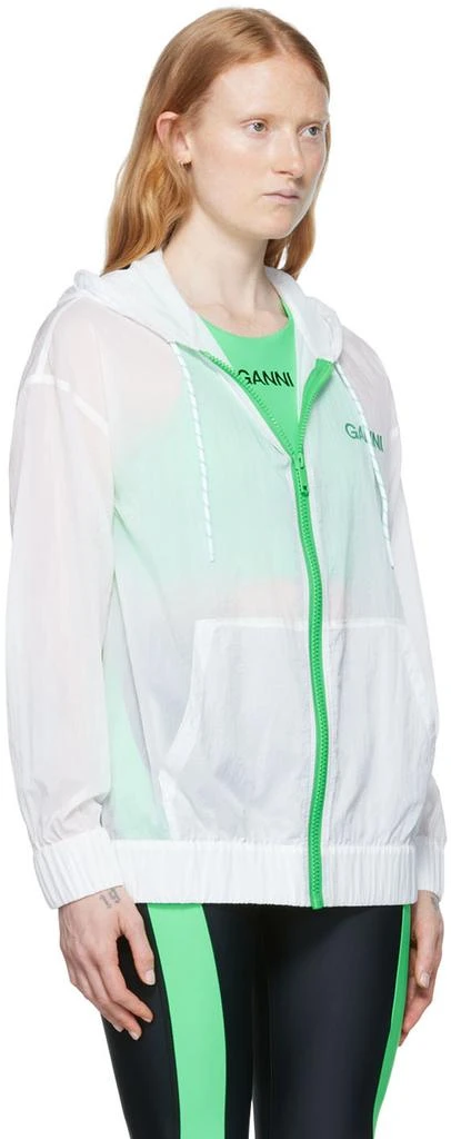 Ganni SSENSE Exclusive White Recycled Nylon Sport Hoodie 2