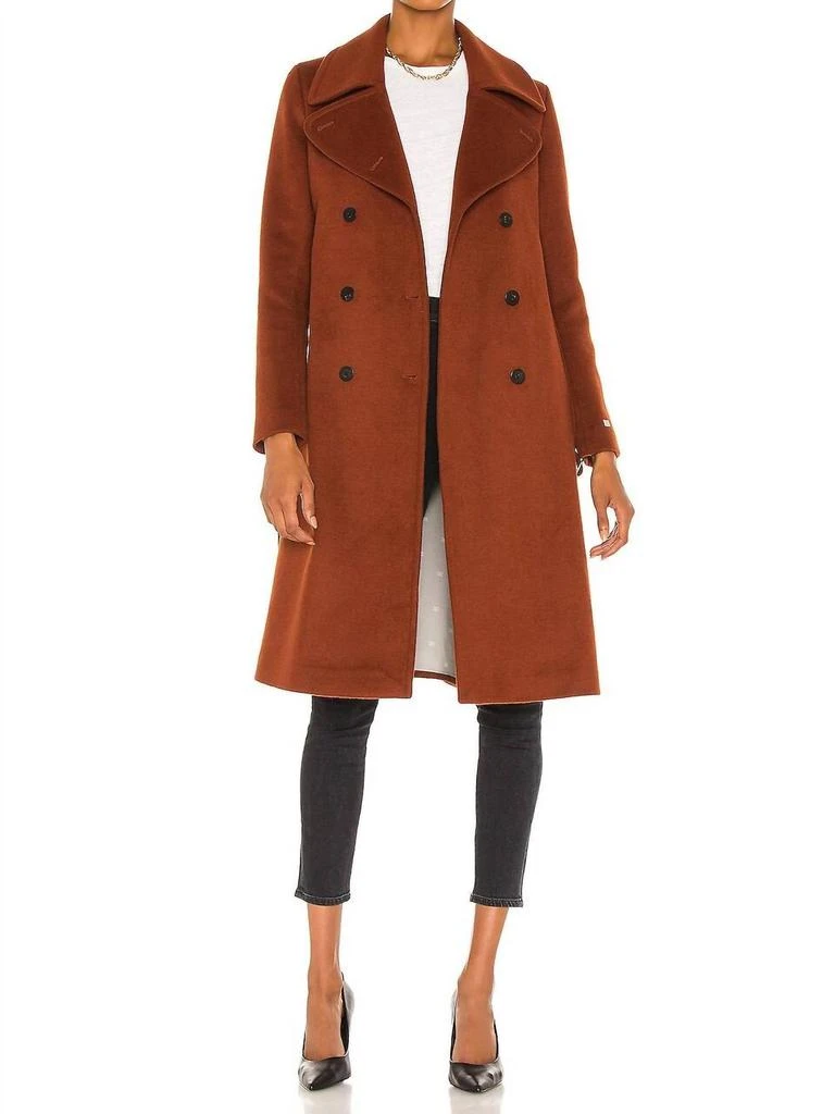 Soia & Kyo Damara Wool Coat In Rust 3