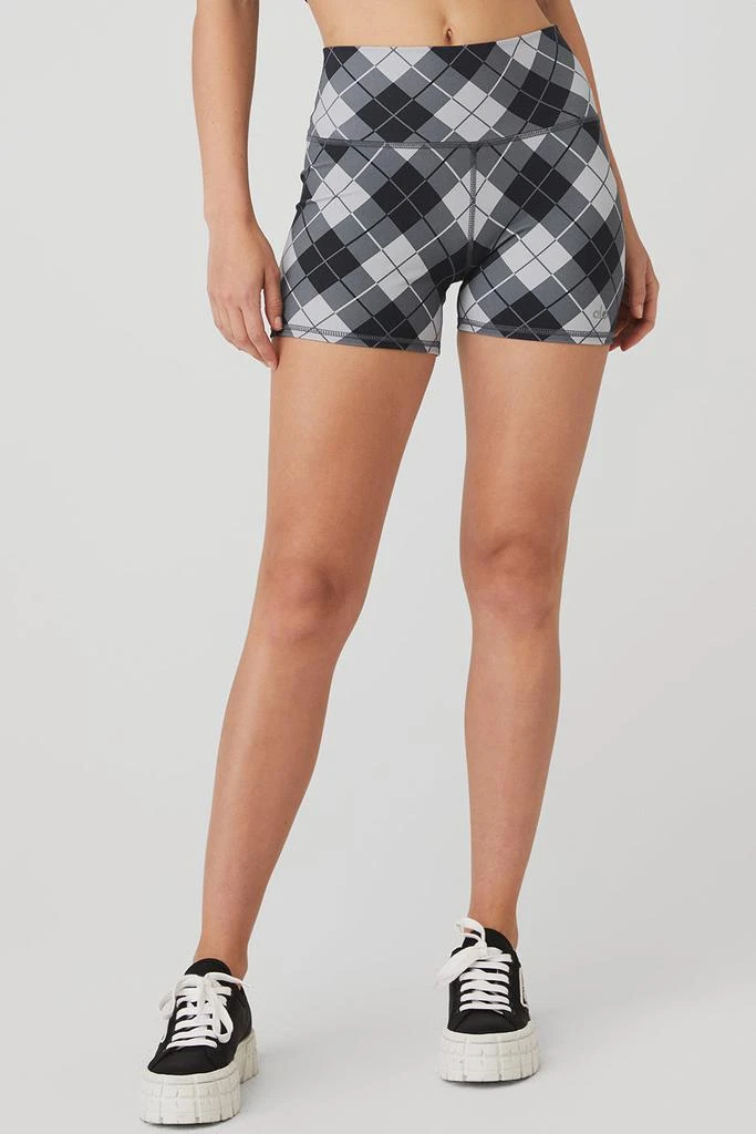 Alo 4" Vapor High-Waist Argyle Short - Black/Anthracite 1