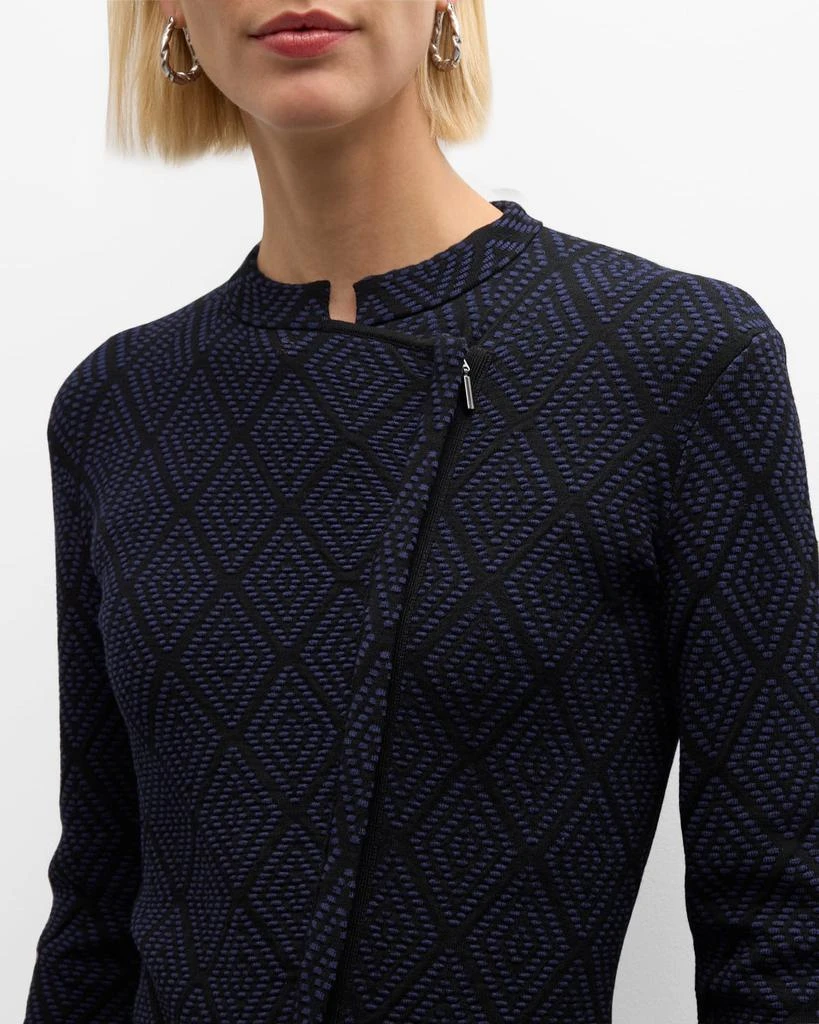 Emporio Armani Asymmetric Zip-Front Geometric Jacquard Jacket 5