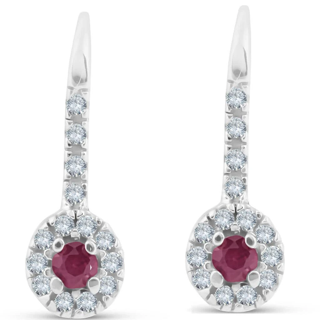 Pompeii3 1/4ct Ruby 
Diamond Drop White Gold Earrings 14K White Gold