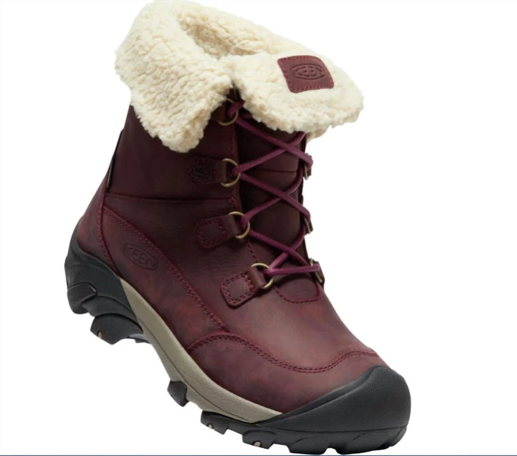Keen Women's Betty Boot Short Winter Boots In Burgundy/brindle 2