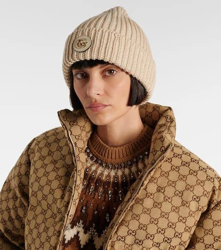 Gucci Double G wool-blend lamé beanie 2