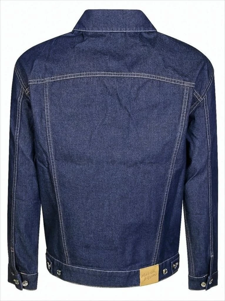 Maison Kitsune Structured Blue Denim Jacket With Flap Pockets And Embroidered Logo 2