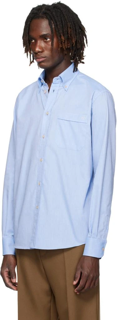 Valentino Blue VLogo Embroidered Cotton Shirt 4