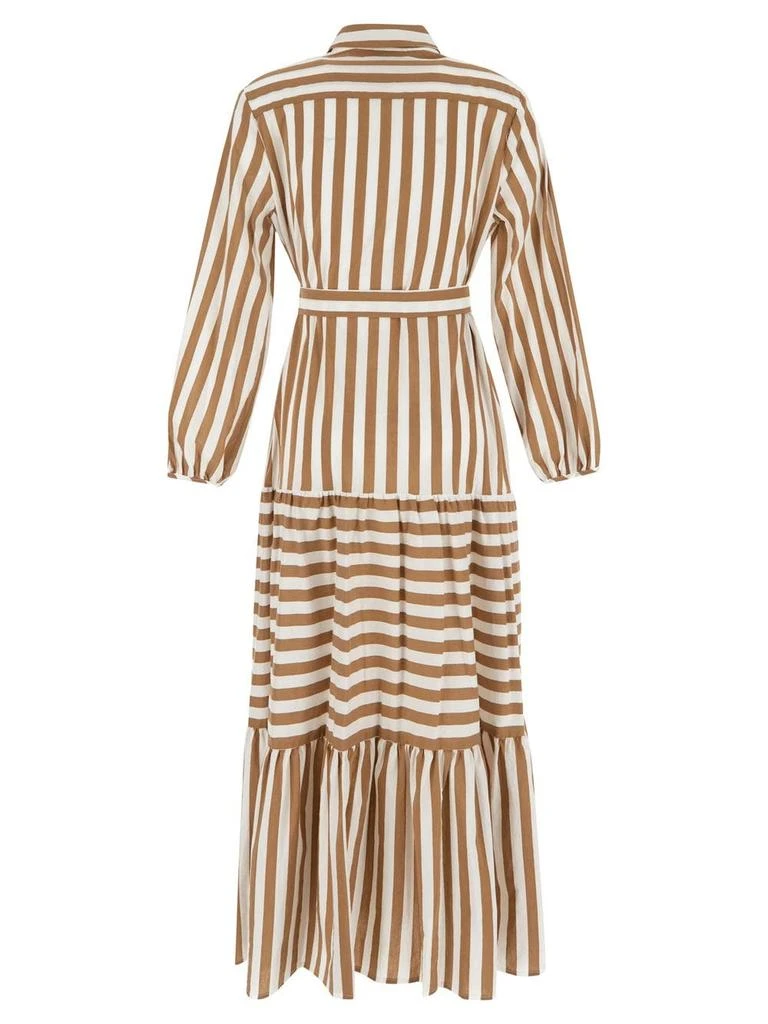 Semicouture Striped Midi Dress With Belt 2