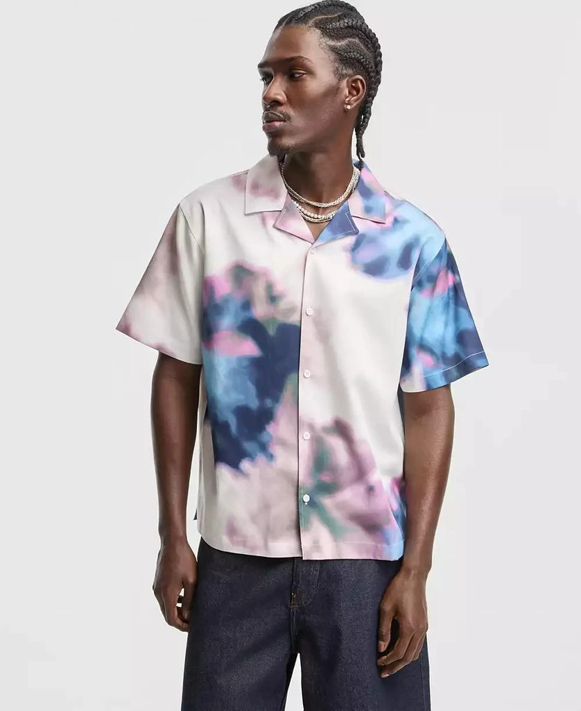 Mode of One Men
s Relaxed-Fit Spray Tie Dye Short-Sleeve Shirt, Macy
s Exclusive