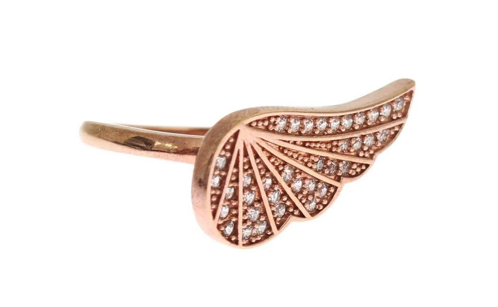 Nialaya Nialaya Pink Gold 925 Silver Womens Clear CZ Ring 6