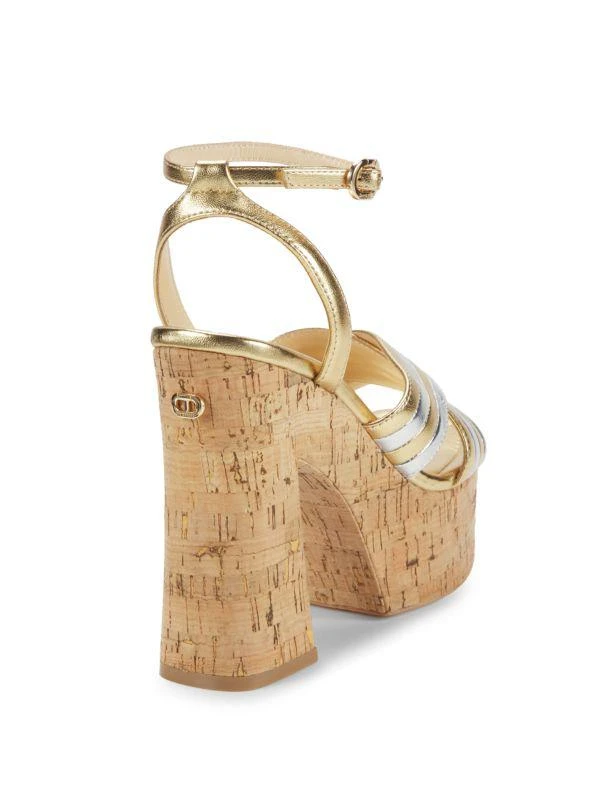 Dee Ocleppo Havana 127MM Leather Platform Sandals 3