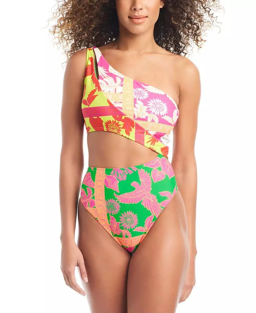 Bar III Women's One-Shoulder Cut-Out One-Piece Swimsuit, Created for Macy's 1