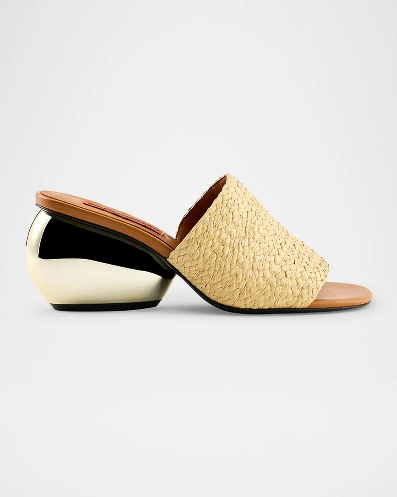 SIMONMILLER Moderno Braided Raffia Dome-Heel Mule Sandals 1