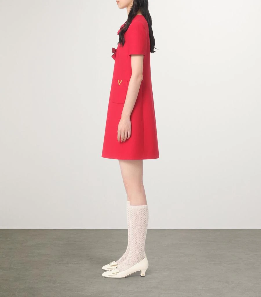 Valentino Virgin Wool-Silk Bow Mini Dress 8