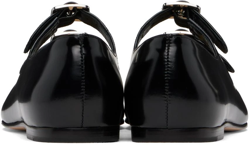 Sandy Liang SSENSE Exclusive Black MJ Double Strap Ballerina Flats 2