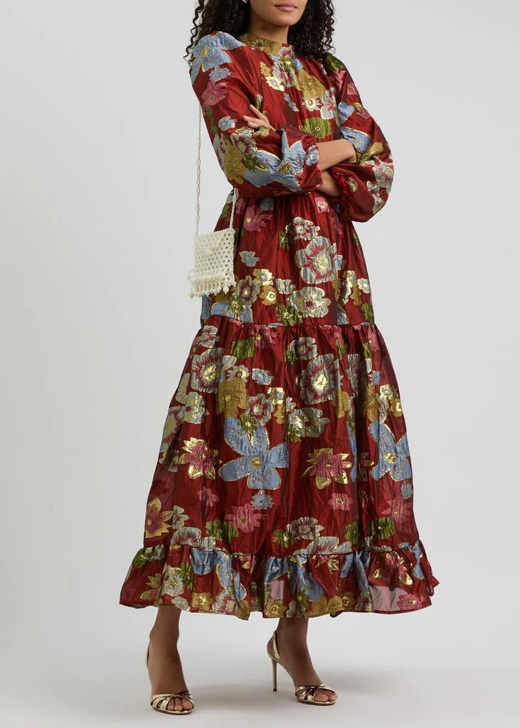 Sister Jane Ruby floral brocade maxi dress 4
