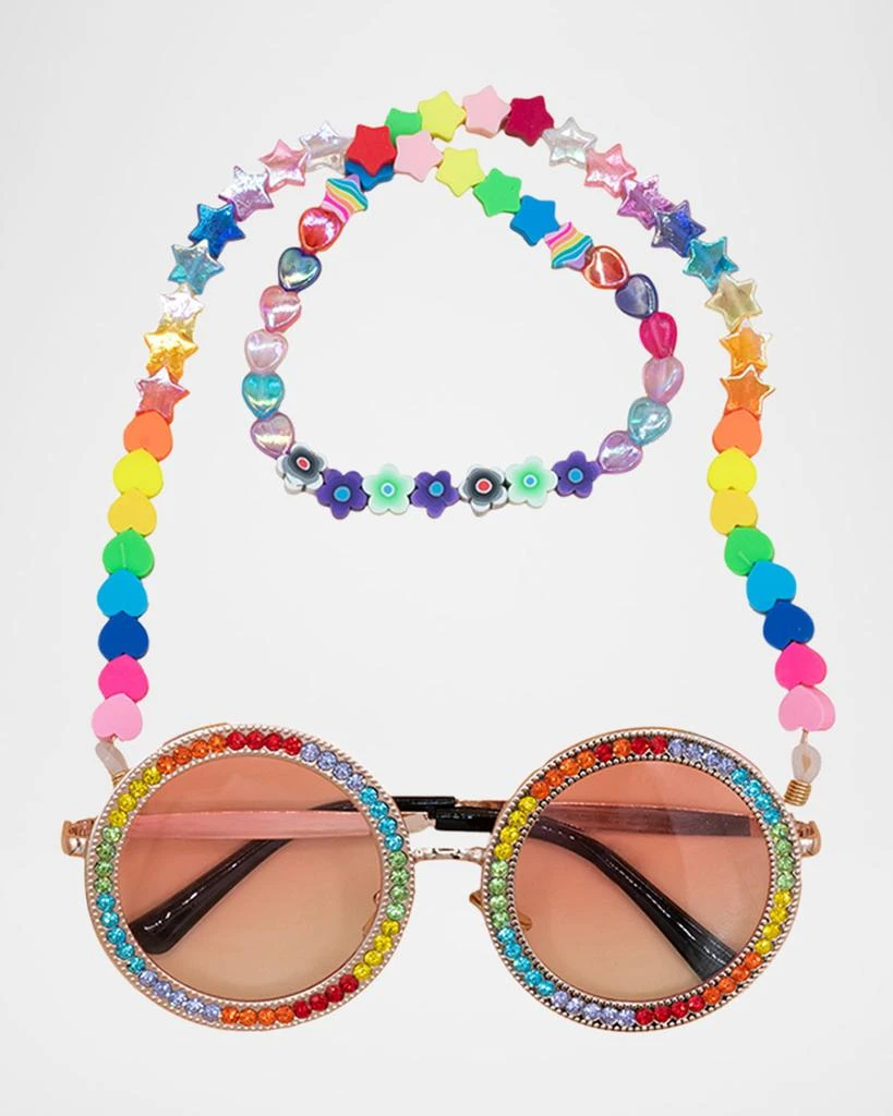Bari Lynn Rhinestone Embellished Round Sunnies 1