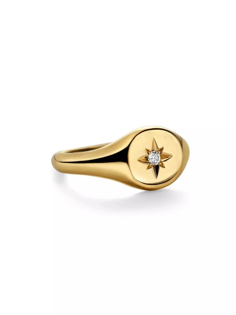 David Yurman Cable Collectibles Starset Pinky Ring In 18K Yellow Gold 1