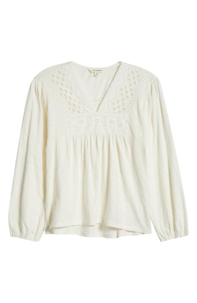 lucky brand white peasant top