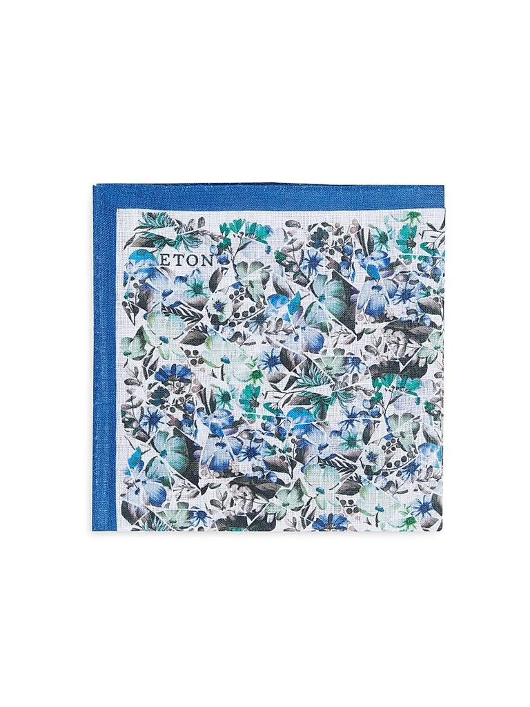 Eton Floral Linen Pocket Square 1