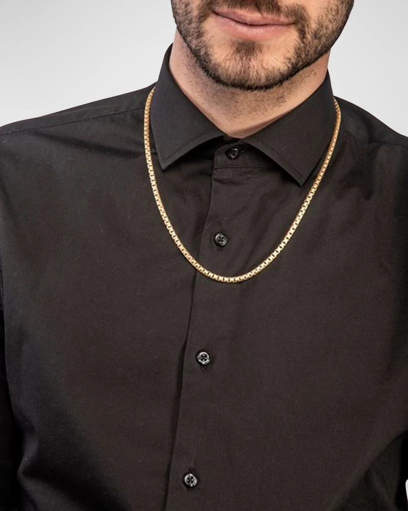 Marco Dal Maso Men
s Ulysses Etched Box Chain Necklace in Gold, 57mm 2