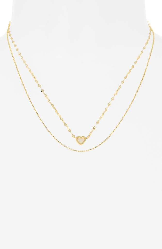 Argento Vivo Sterling Silver Mother-of-Pearl Pendant 
Ball Chain Layered Necklace 2