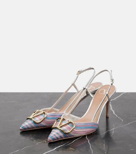 Valentino VLogo Signature 80 leather slingback pumps 4