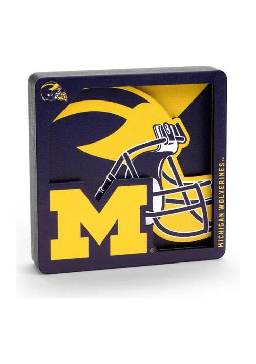 YouTheFan The Fan Ncaa Michigan Wolverines 3D Logo Series Magnets 1