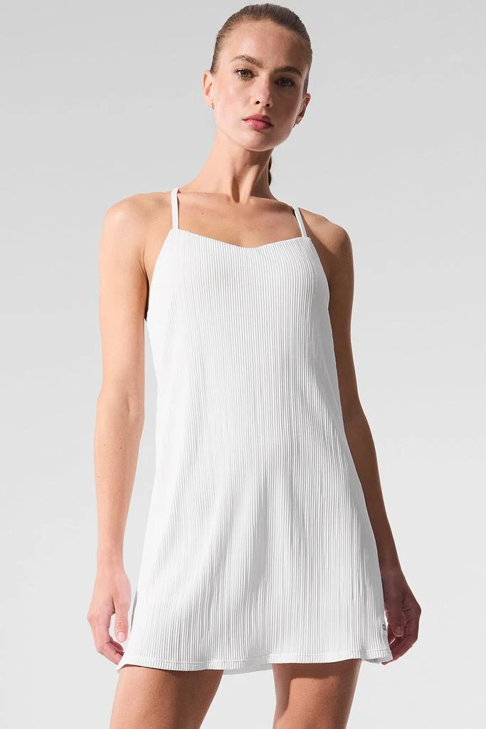 Alo Micro Plisse Game On Tennis Dress - White 1