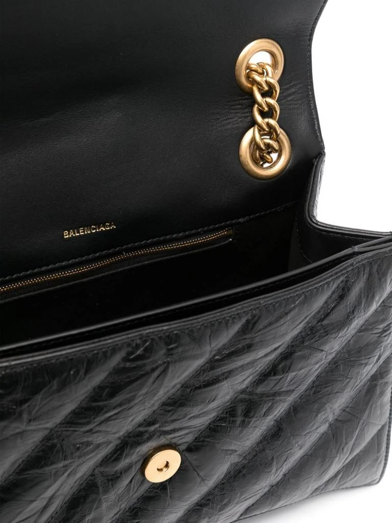 Balenciaga BLACK LEATHER MEDIUM CRUSH SHOULDER BAG 5