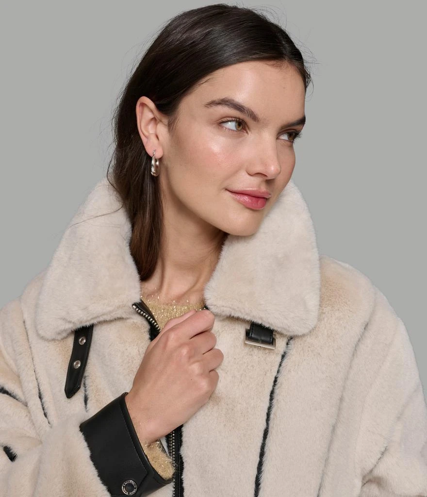 Karl Lagerfeld Paris CHANNEL FAUX MINK AND PU BOMBER 4
