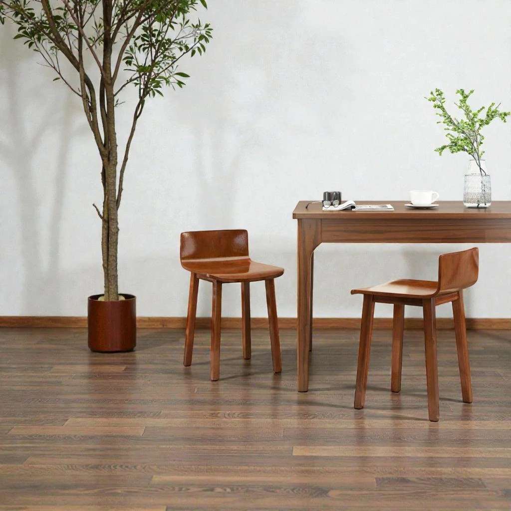 Hivvago Two-Piece Wooden Kitchen Chair Set in a Modern Farmhouse Look