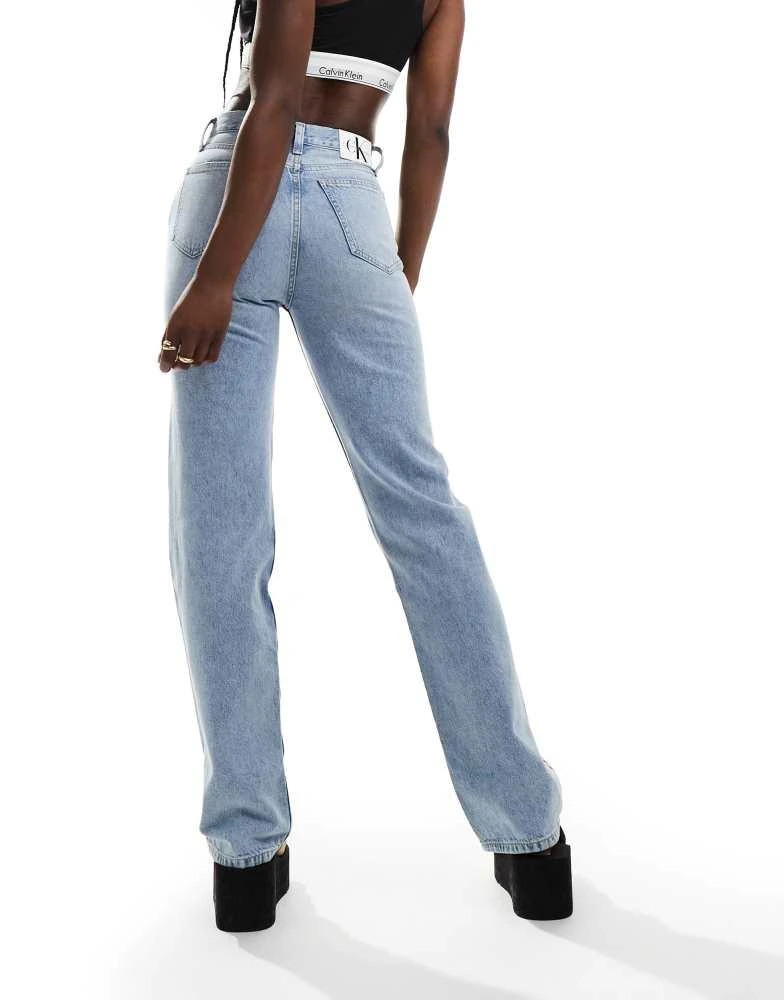 Calvin Klein Calvin Klein Jeans high rise straight jeans in light wash 3