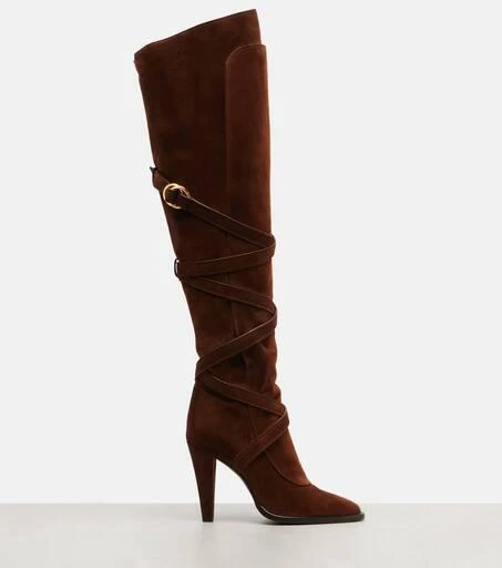 Yves Saint Laurent Suede knee-high boots 4