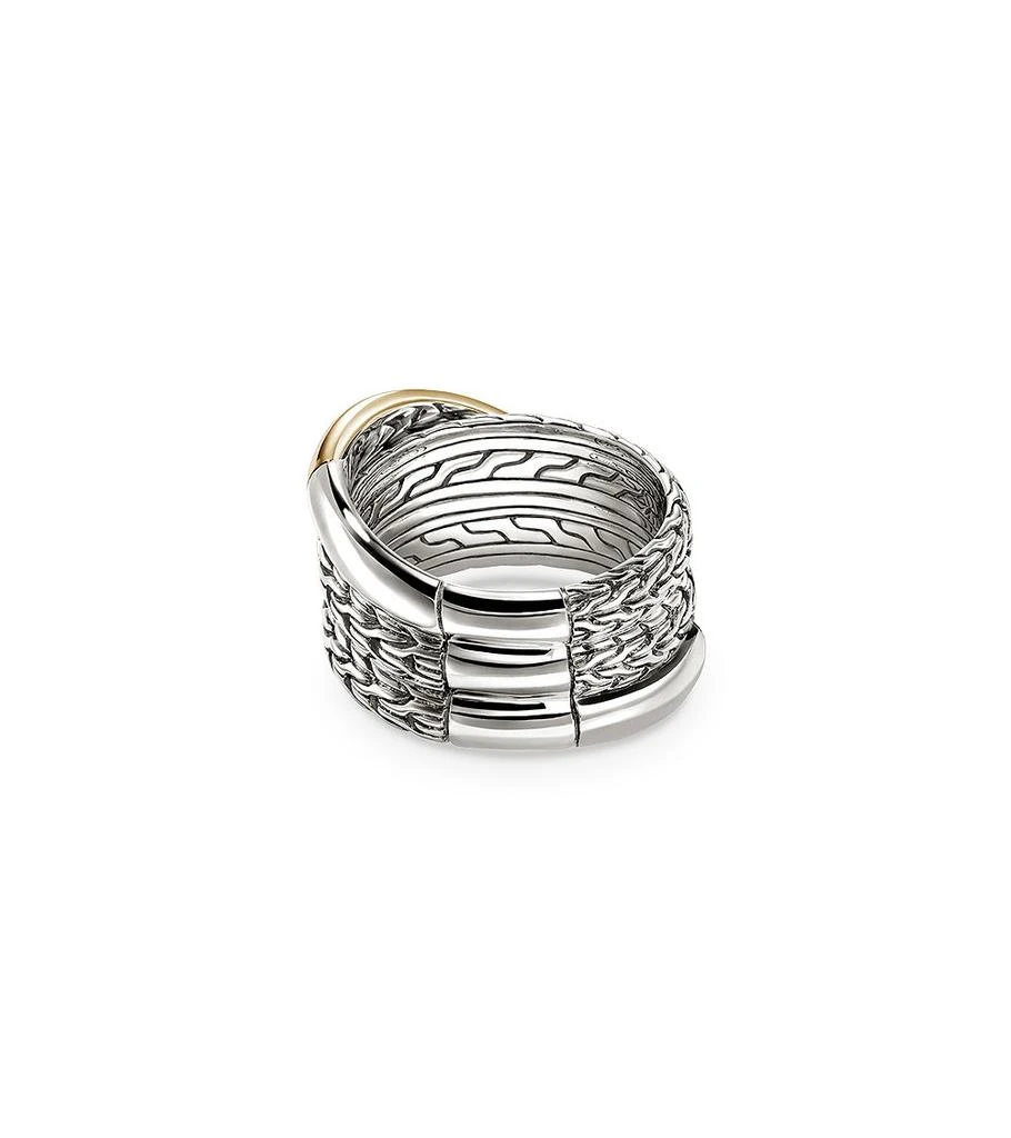 John Hardy 14K Yellow Gold & Sterling Silver JH Essentials Crossover Ring 4