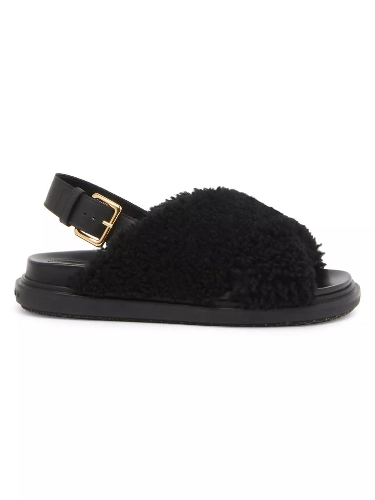Marni Fussbett Incrocio Shearling Sandals 1